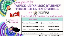 Flier featuring clip art of Latin American dancers